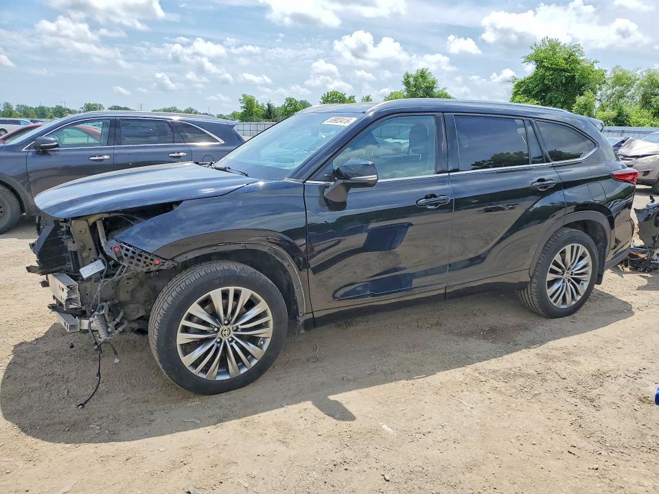 2022 Toyota Highlander VIN 5TDFZRBH7NS205665 COPART salvage auction — FRONT END, On - Permit Salvage, sold $25,000 on 2026-07-09 (photo 1)