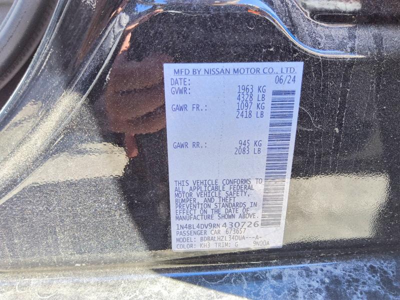 2024 Nissan Altima VIN 1N4BL4DV9RN430726 COPART salvage auction — ALL OVER, WV - CERTIFICATE OF TITLE, sold $1,200 on 2026-07-09 (photo 5)