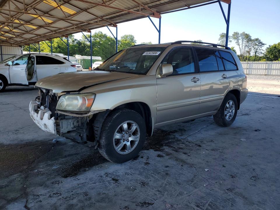 2004 Toyota Highlander VIN JTEGP21A740026674 COPART salvage auction — FRONT END, Ga - Cert Of Title-Salvage, sold $250 on 2026-07-30 (photo 1)