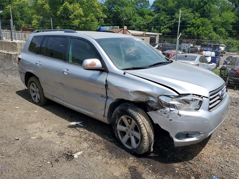 2010 Toyota Highlander VIN 5TDBK3EH6AS019329 COPART salvage auction — FRONT END, Md - Cert Of Salvage > 75% Damage, sold $1,950 on 2026-07-07 (photo 4)