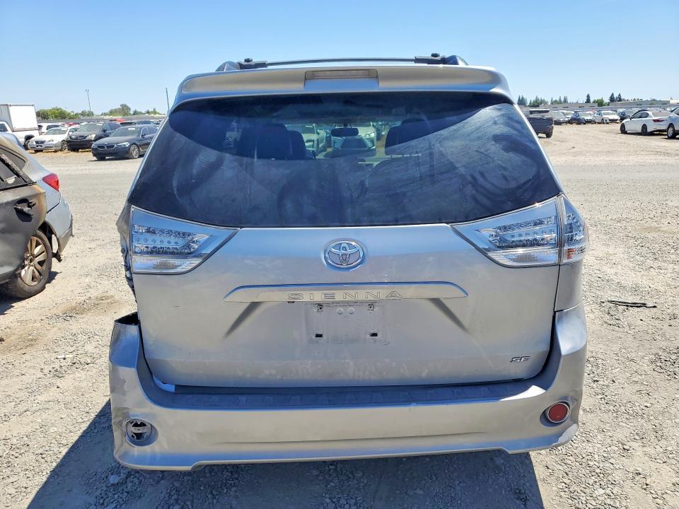 2014 Toyota VIN 5TDXK3DC9ES470675 COPART salvage auction — REAR END, Ca - Salvage Certificate, sold $500 on 2026-07-28 (photo 6)