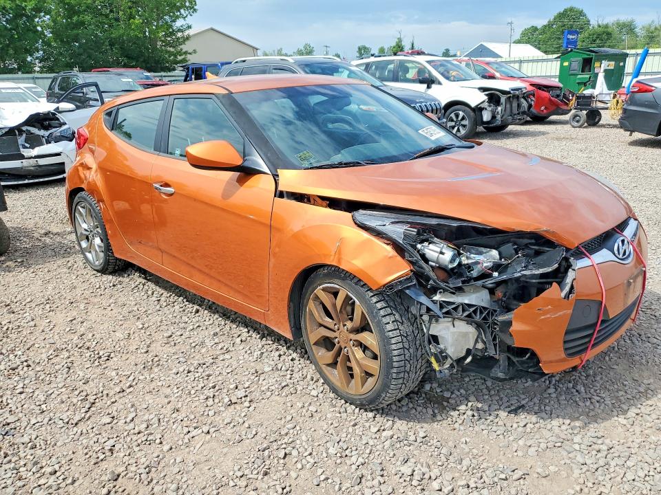 2015 Hyundai Veloster VIN KMHTC6AD5FU222930 COPART salvage auction — FRONT END, Ny - Mv-907A Salvage Certificate, sold $675 on 2026-07-27 (photo 4)