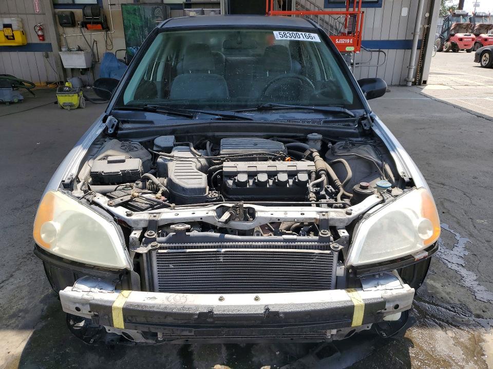 2002 Honda Civic VIN 2HGES16502H527450 COPART salvage auction — FRONT END, Ca - Salvage Certificate, sold $375 on 2026-07-02 (photo 5)