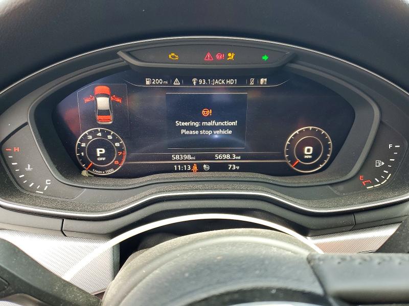 2018 Audi VIN WAUENAF4XJA063526 COPART salvage auction — FRONT END, Ca - Salvage Certificate, sold $3,550 on 2026-07-24 (photo 9)