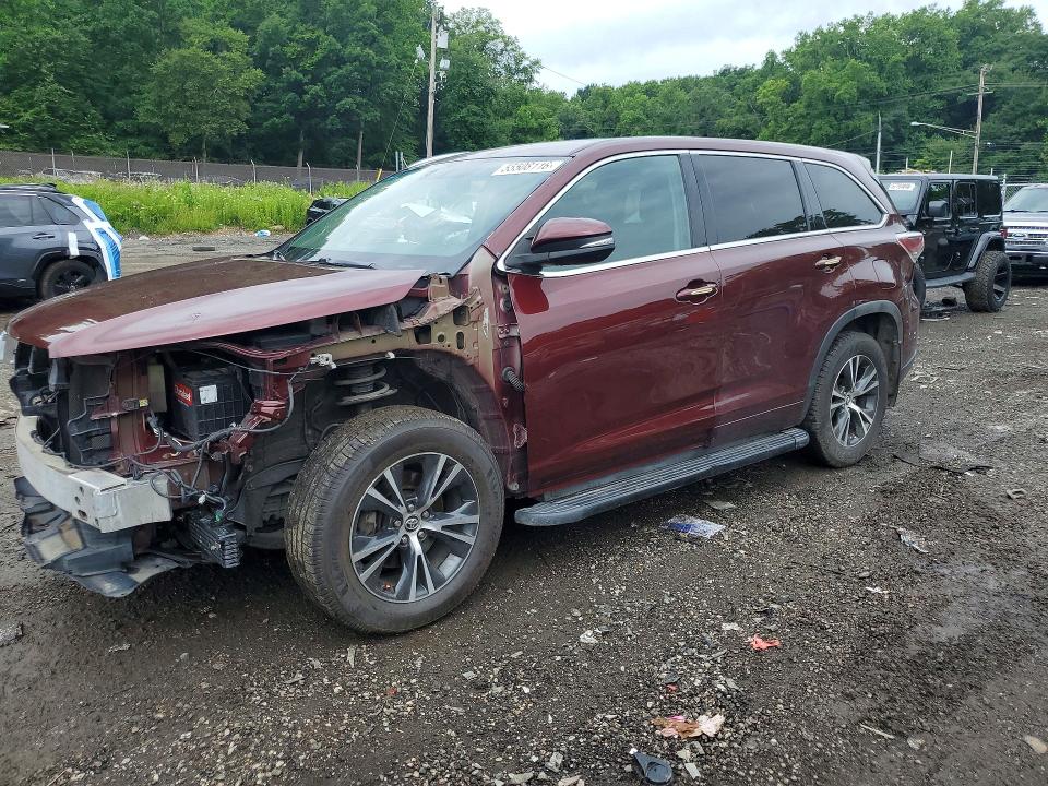 2016 Toyota Highlander VIN 5TDJKRFH4GS253779 COPART salvage auction — FRONT END, Md - Cert Of Salvage < 75% Damage, sold $9,300 on 2026-07-14 (photo 1)