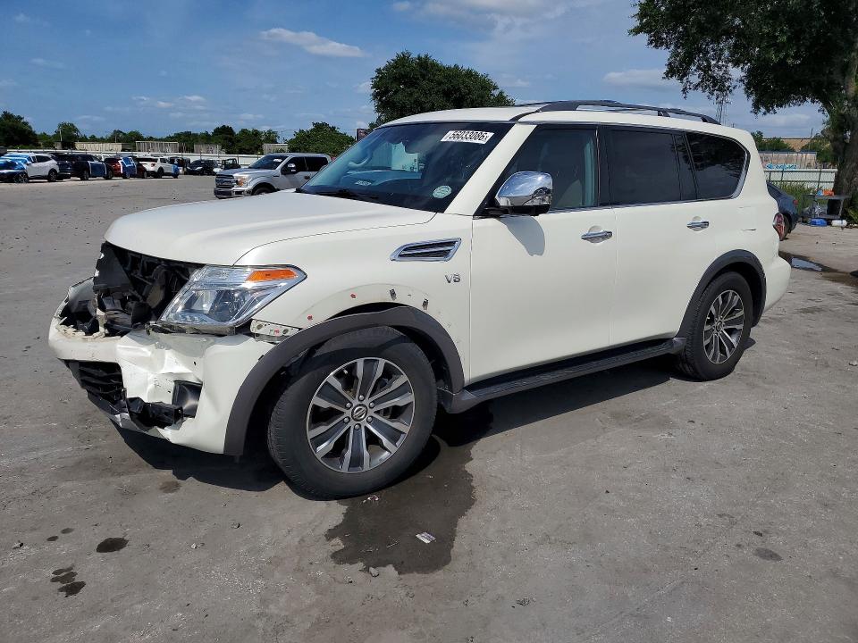 2017 Nissan Armada VIN JN8AY2ND5H9007607 COPART salvage auction — FRONT END, Fl - Cert Of Title Slvg Rebuildable, sold $5,200 on 2026-07-14 (photo 1)