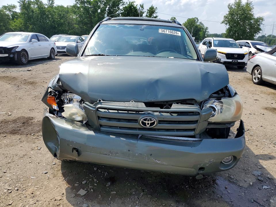 2005 Toyota Highlander VIN JTEEP21A850092160 COPART salvage auction — FRONT END, Md - Cert Of Salvage > 75% Damage, sold $1,800 on 2026-07-28 (photo 5)