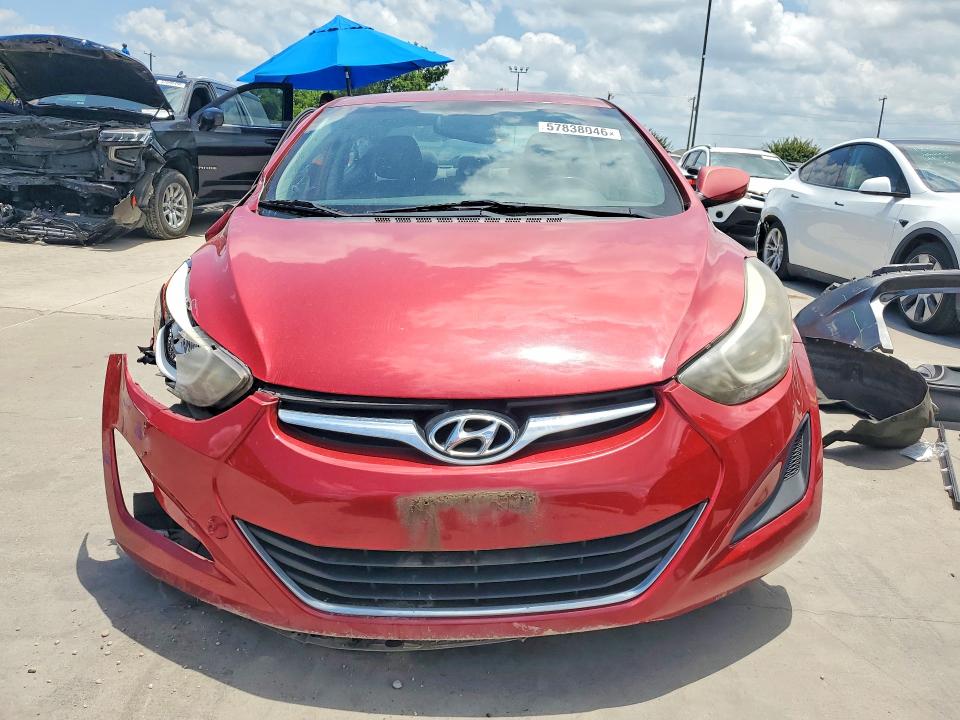 2015 Hyundai Elantra VIN KMHDH4AEXFU266960 COPART salvage auction — SIDE, TX - SALVAGE VEHICLE TITLE, sold $925 on 2026-07-27 (photo 5)