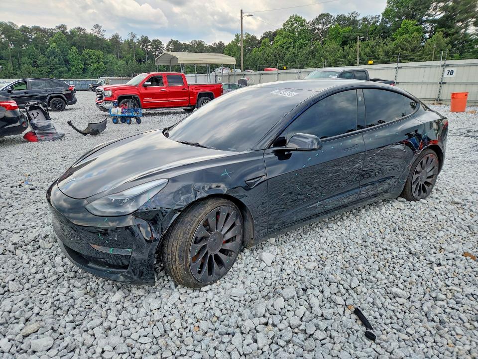 2023 Tesla Model 3 VIN 5YJ3E1EC7PF564585 COPART salvage auction — FRONT END, Ga - Cert Of Title-Salvage, sold $2,600 on 2026-07-21 (photo 1)