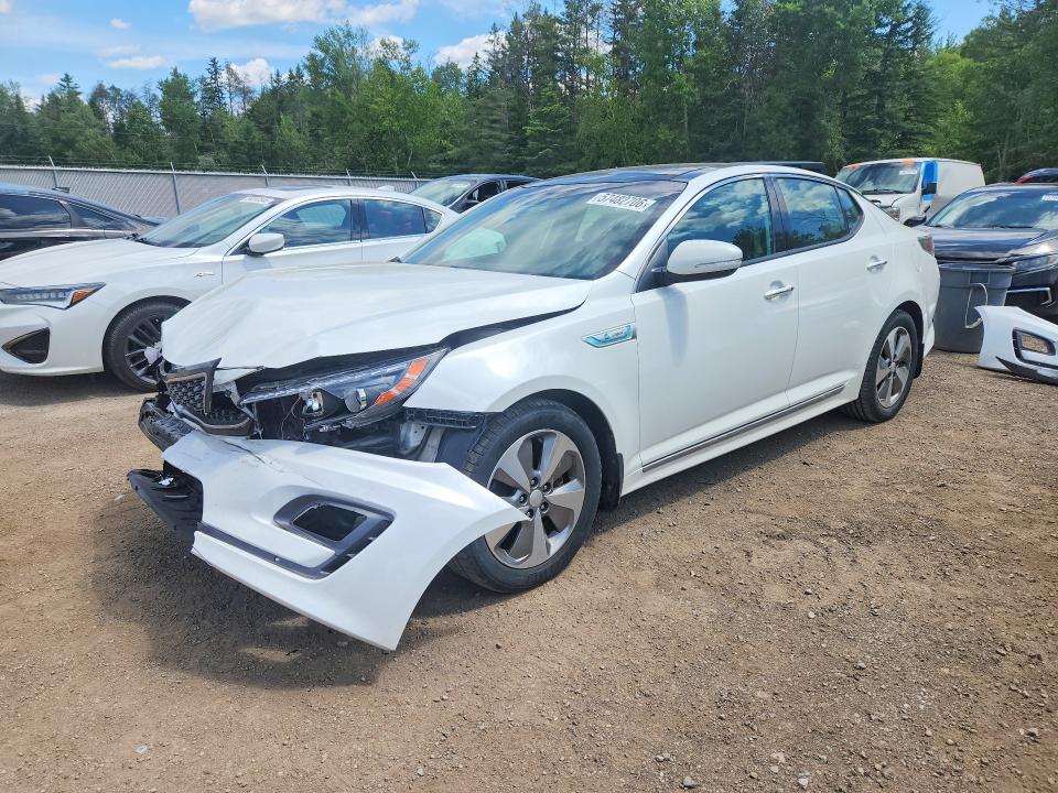 2014 Kia Optima hybrid VIN KNAGN4AD3E5077123 COPART salvage auction — FRONT END, On - Permit Salvage, sold $1,550 on 2026-07-07 (photo 1)