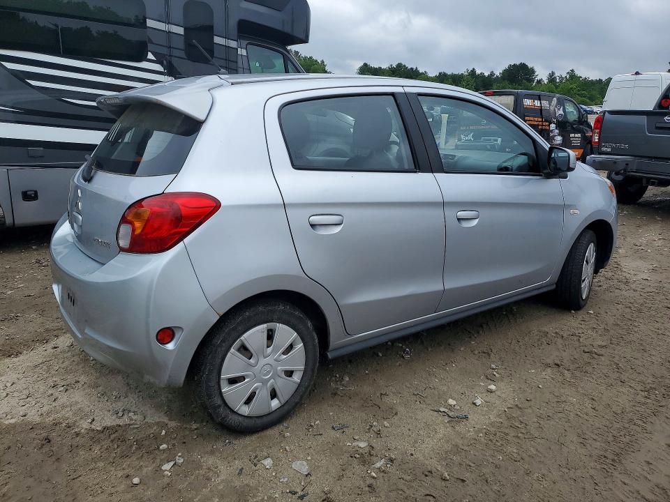 2015 Mitsubishi Mirage VIN ML32A3HJ0FH000758 COPART salvage auction — MINOR DENT/SCRATCHES, MA - CERTIFICATE OF TITLE, sold $800 on 2026-07-02 (photo 3)