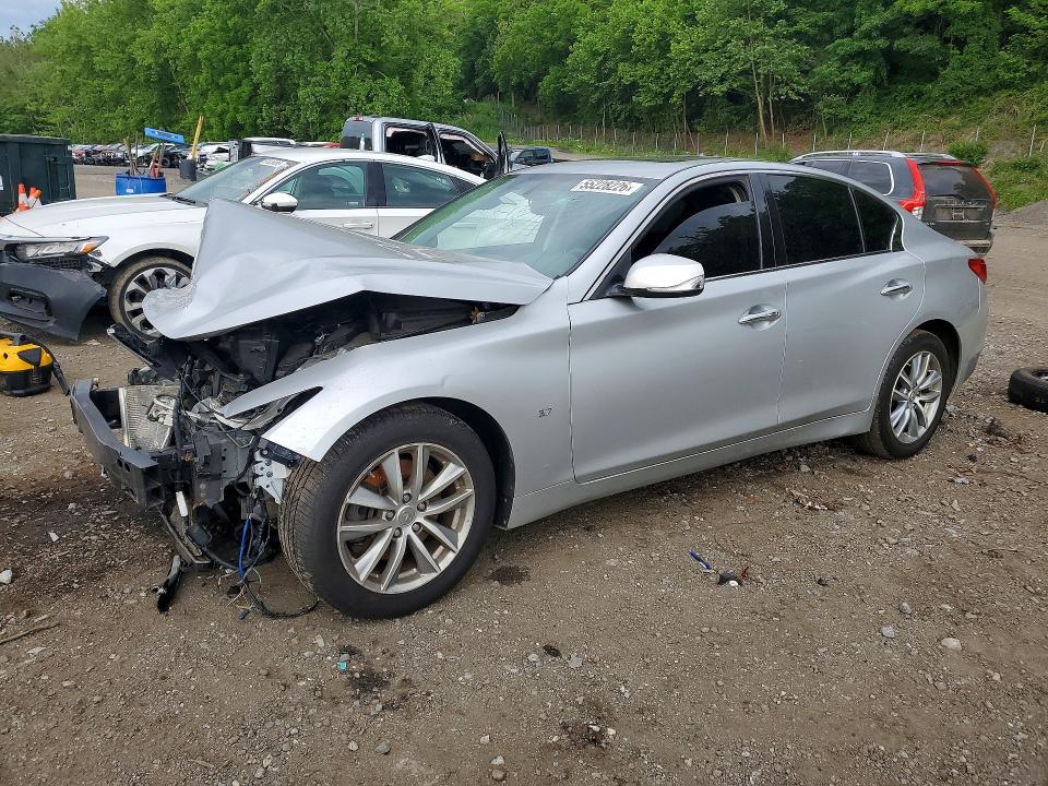 2015 Infiniti Q50 VIN JN1BV7AR3FM421327 COPART salvage auction — FRONT END, Ct - Cert Of Title-Salvage, sold $500 on 2026-07-14 (photo 1)