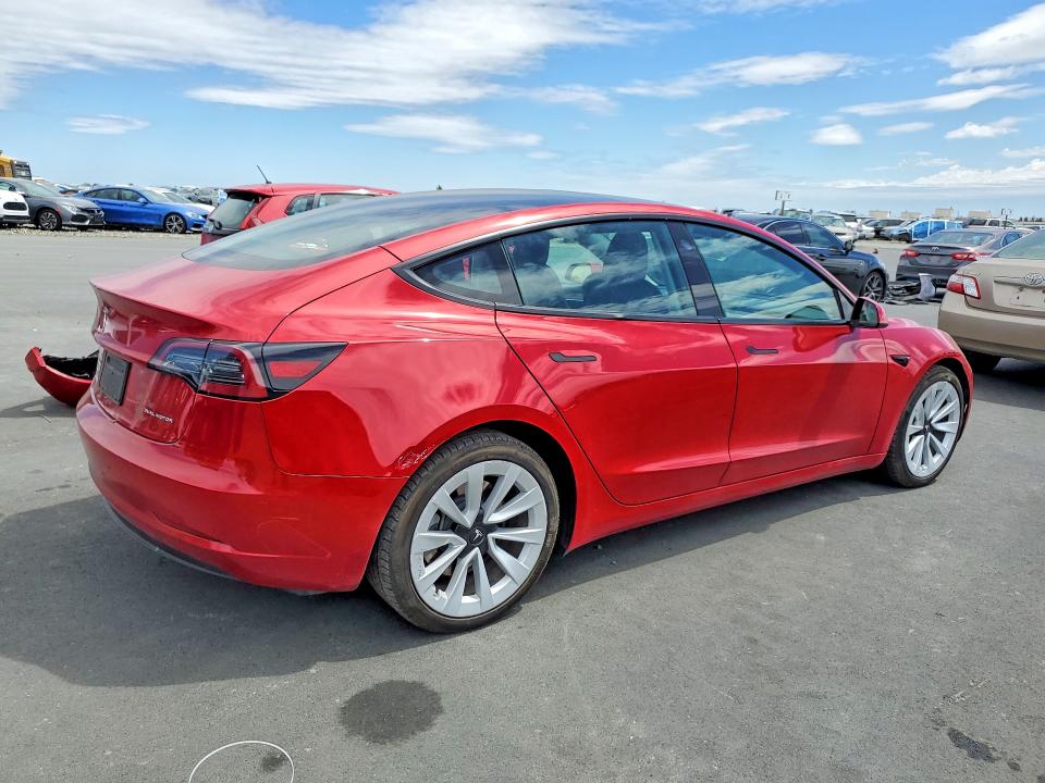 2023 Tesla Model 3 VIN 5YJ3E1EB5PF609904 COPART salvage auction — SIDE, Ca - Salvage Certificate, sold $11,000 on 2026-07-15 (photo 3)