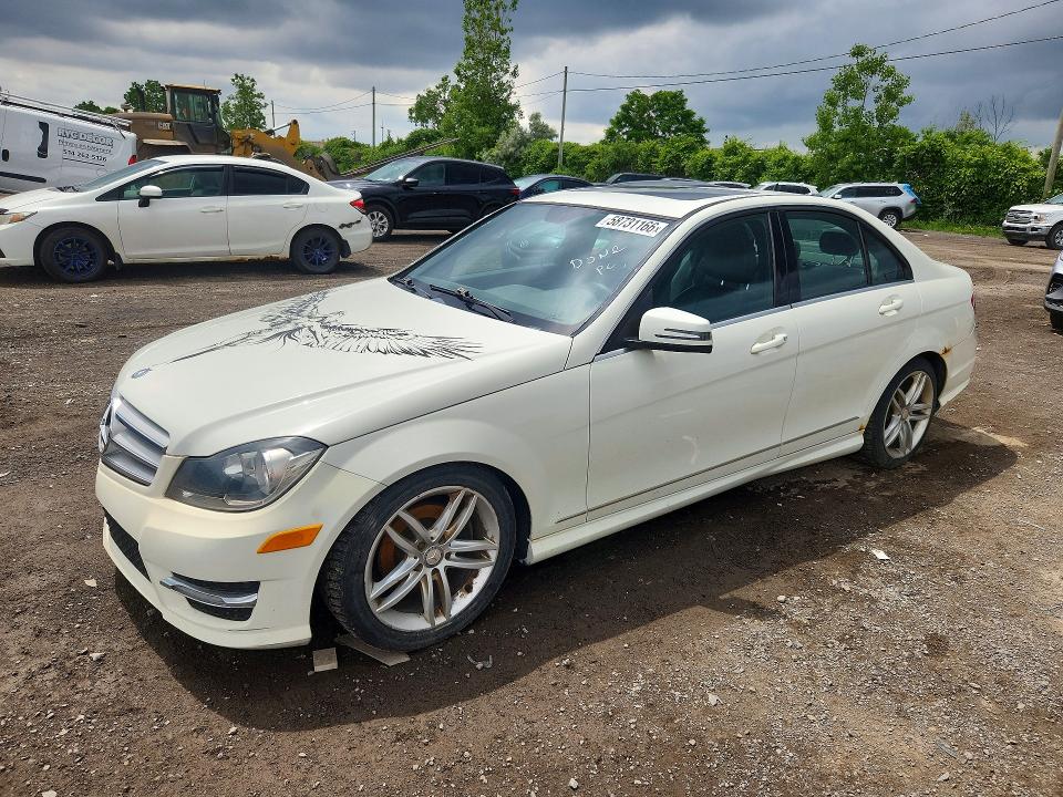 2012 Mercedes-benz C class VIN WDDGF8FB1CA633826 COPART salvage auction — WATER/FLOOD, Qc - Irrecuperable, sold $400 on 2026-07-28 (photo 1)