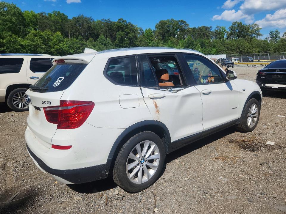 2017 BMW X3 VIN 5UXWX9C3XH0W73940 COPART salvage auction — ROOF, Md - Cert Of Salvage > 75% Damage, sold $5,700 on 2026-07-31 (photo 3)