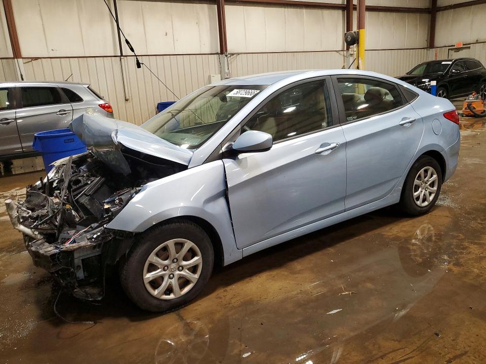 2014 Hyundai Accent VIN KMHCT4AE0EU715412 COPART salvage auction — FRONT END, Pa - Certificate Of Salvage, sold $175 on 2026-07-21 (photo 1)