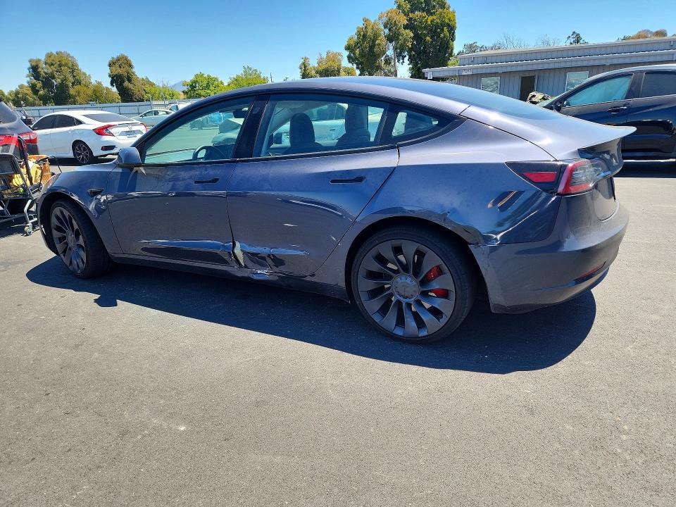 2023 Tesla VIN 5YJ3E1EC0PF398474 COPART salvage auction — SIDE, Ca - Salvage Certificate, sold $12,600 on 2026-07-08 (photo 2)