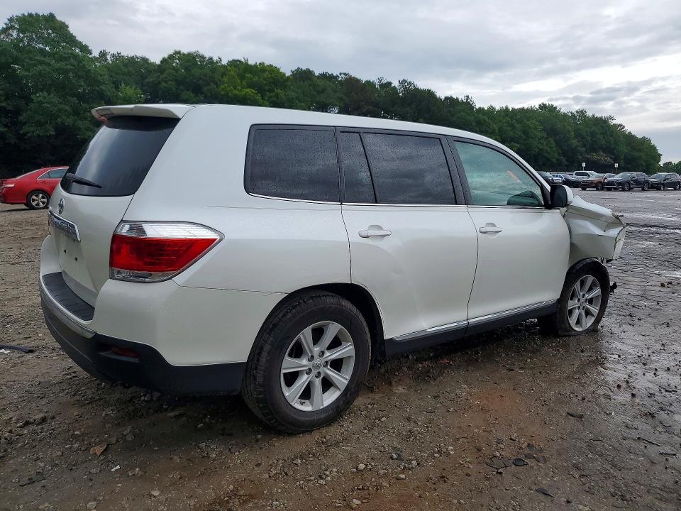 2013 Toyota Highlander VIN 5TDZK3EH6DS092445 COPART salvage auction — FRONT END, Ga - Cert Of Title-Salvage, sold $2,450 on 2026-07-24 (photo 3)