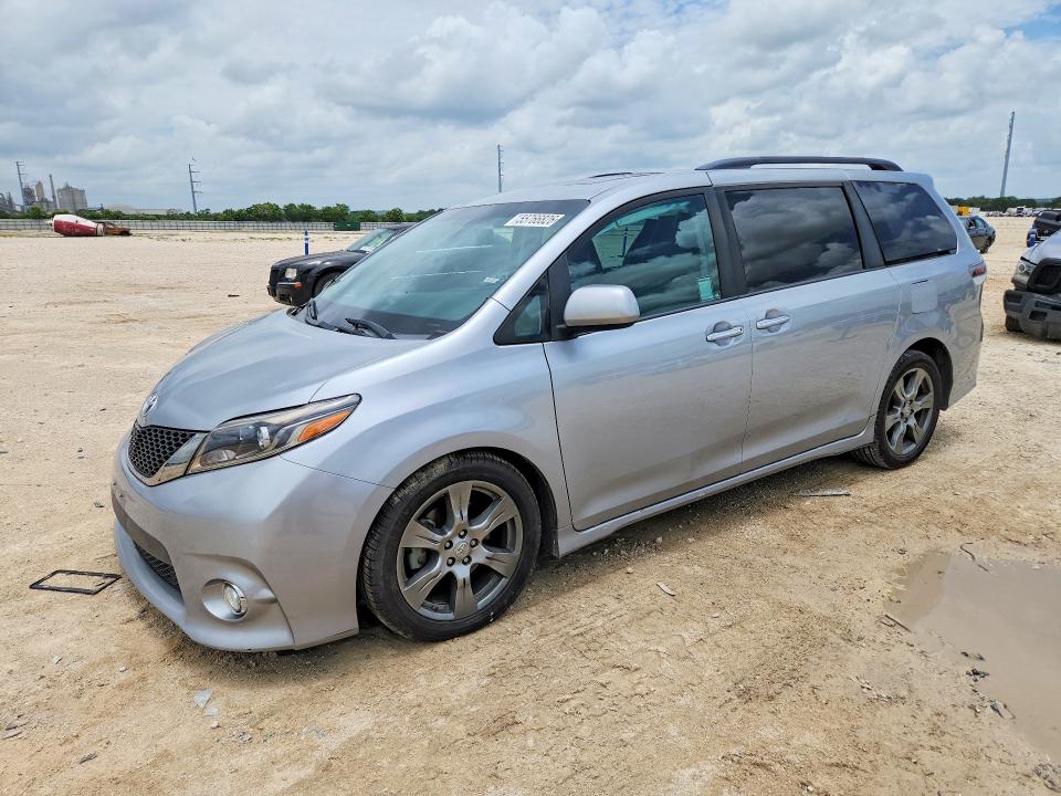 2017 Toyota Sienna VIN 5TDXZ3DC6HS827603 COPART salvage auction — FRONT END, Tx - Salvage Vehicle Title, sold $7,000 on 2026-07-02 (photo 1)
