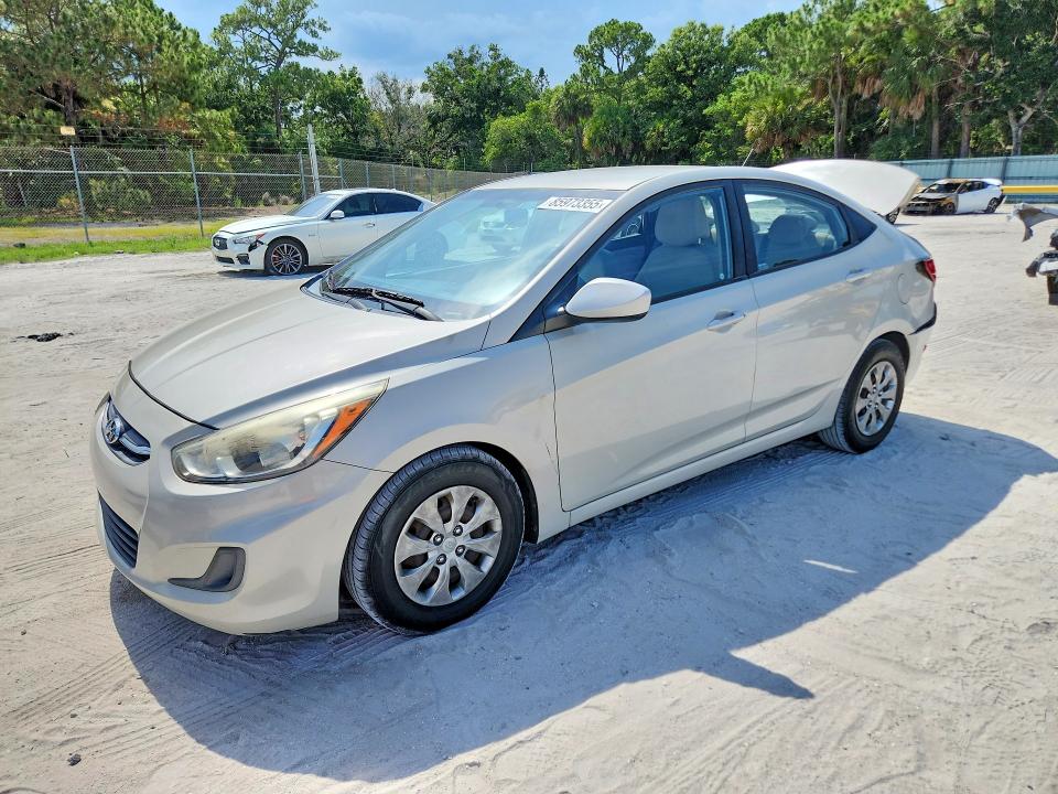 2016 Hyundai Accent VIN KMHCT4AE7GU013073 COPART salvage auction — REAR END, Fl - Cert Of Title Slvg Rebuildable, sold $1,200 on 2026-07-08 (photo 1)