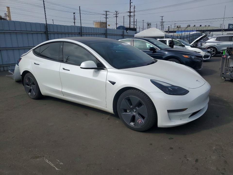2022 Tesla VIN 5YJ3E1EA7NF375673 COPART salvage auction — REAR END, Ca - Salvage Certificate, sold $6,200 on 2026-07-13 (photo 4)