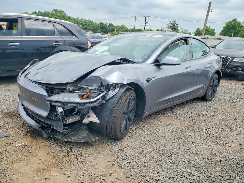 2024 Tesla Model 3 VIN 5YJ3E1EAXRF866387 COPART salvage auction — FRONT END, NJ - CERT OF TITLE-SALVAGE, sold $5,200 on 2026-07-28 (photo 1)
