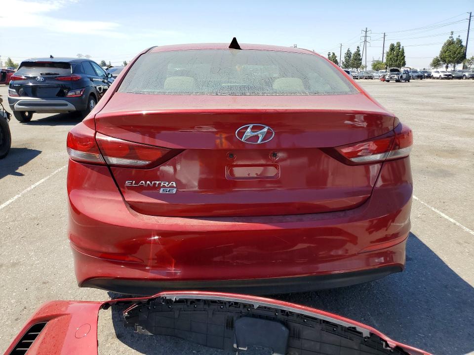 2017 Hyundai Elantra VIN KMHD74LF8HU408511 COPART salvage auction — FRONT END, Ca - Salvage Certificate, sold $1,750 on 2026-07-09 (photo 6)
