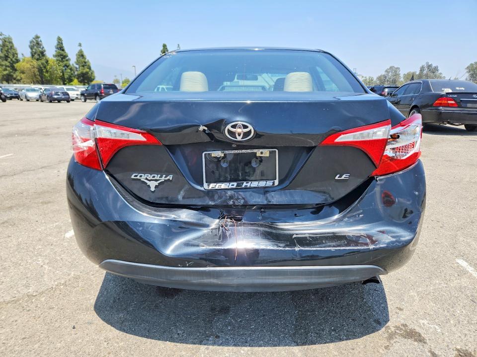2014 Toyota Corolla VIN 5YFBURHE9EP168069 COPART salvage auction — REAR END, Ca - Salvage Certificate, sold $2,500 on 2026-07-02 (photo 6)