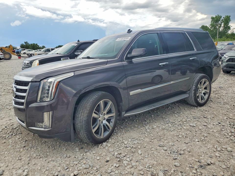 2015 Cadillac Escalade VIN 1GYS4BKJ8FR308675 COPART salvage auction — FRONT END, Mi - Certificate Of Title, sold $10,600 on 2026-07-23 (photo 1)