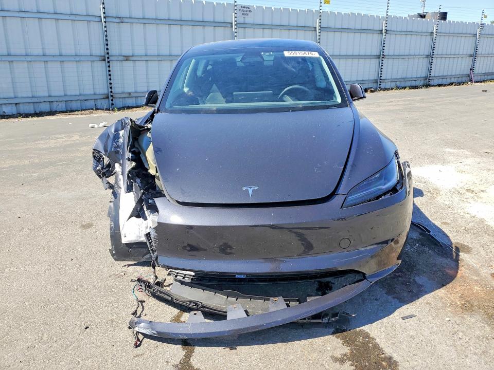 2025 Tesla Model 3 VIN 5YJ3E1EA1SF079236 COPART salvage auction — FRONT END, Ca - Salvage Certificate, sold $13,300 on 2026-07-14 (photo 5)