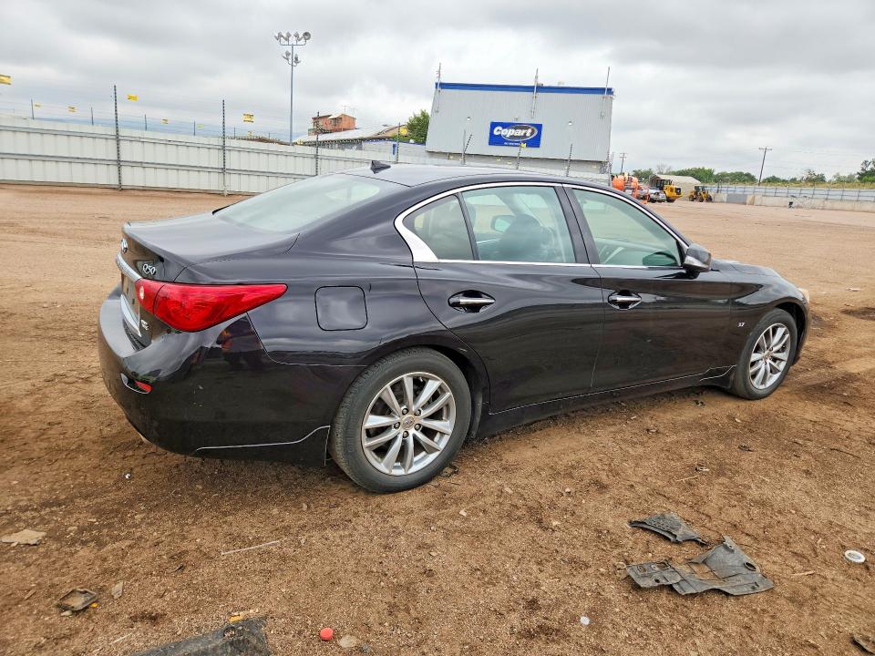 2014 Infiniti Q50 VIN JN1BV7AR3EM691334 COPART salvage auction — HAIL, Co - Dis/Dlr/Exp Only Clean Title, sold $400 on 2026-07-13 (photo 3)