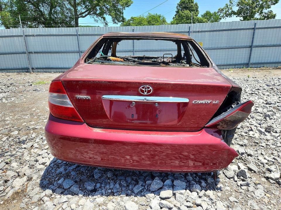 2004 Toyota Camry VIN 4T1BE32K94U274558 COPART salvage auction — INTERIOR BURN, Tn - Salvage Certificate, sold $150 on 2026-07-06 (photo 6)
