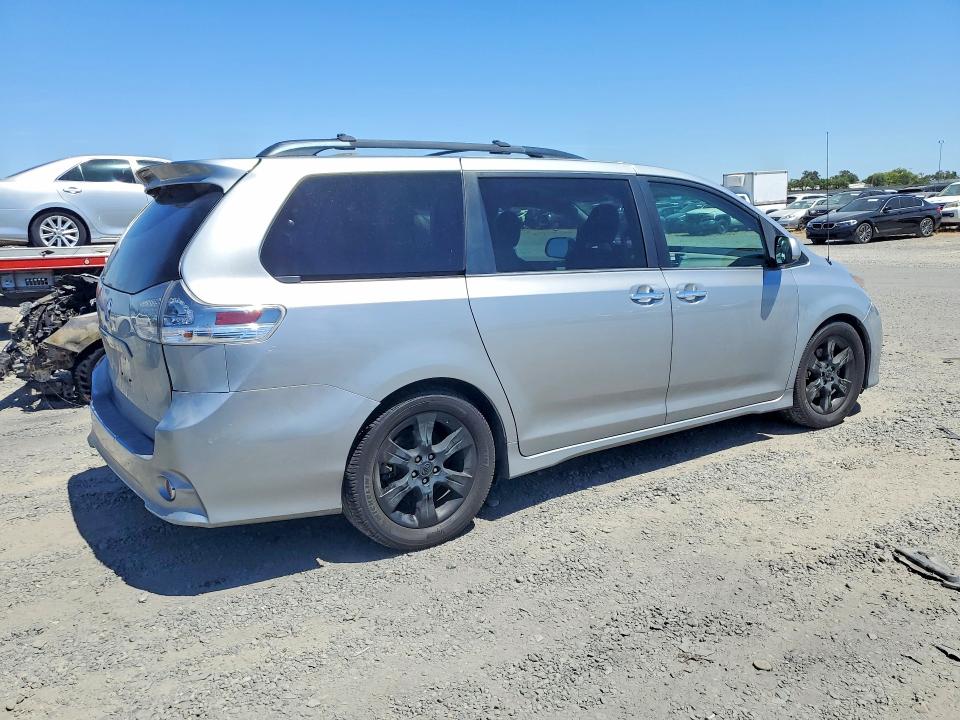 2014 Toyota VIN 5TDXK3DC9ES470675 COPART salvage auction — REAR END, Ca - Salvage Certificate, sold $500 on 2026-07-28 (photo 3)