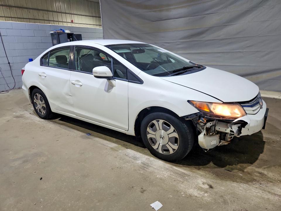 2012 Honda Civic hybrid VIN JHMFB4F23CS011165 COPART salvage auction — FRONT END, Nh - Certificate Of Title, sold $100 on 2026-07-09 (photo 4)