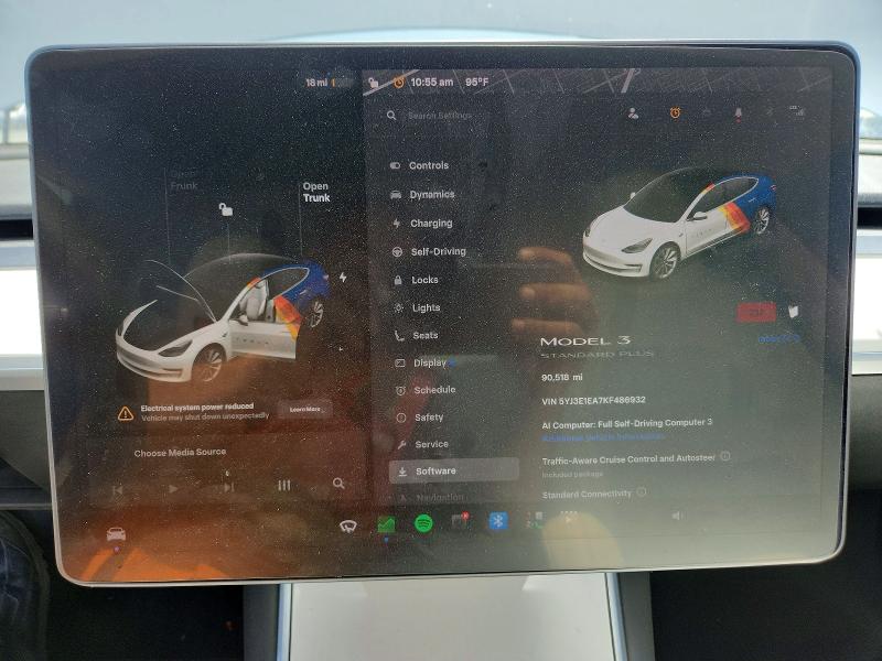 2019 Tesla Model 3 VIN 5YJ3E1EA7KF486932 COPART salvage auction — UNDERCARRIAGE, CA - SALVAGE CERTIFICATE, sold $3,450 on 2026-07-22 (photo 9)