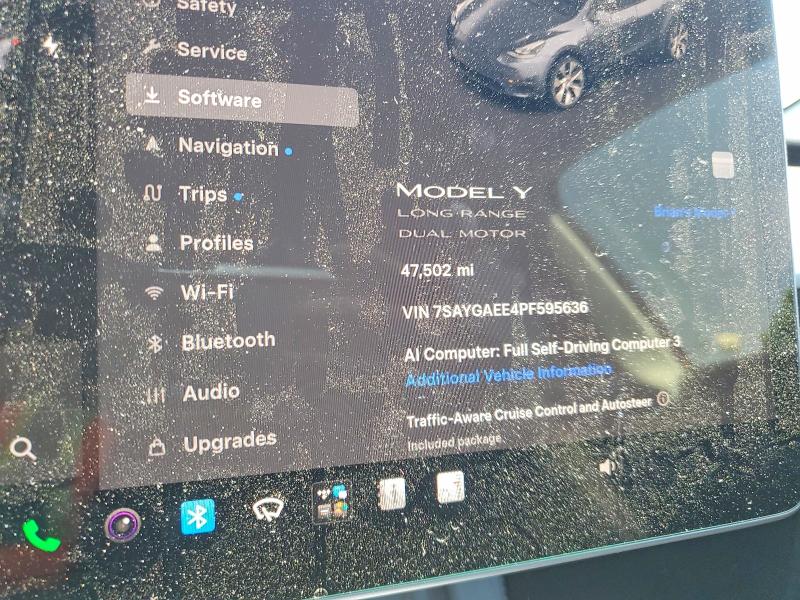 2023 Tesla Model y VIN 7SAYGAEE4PF595636 COPART salvage auction — FRONT END, Co - Public - Salvage Title, sold $300 on 2026-07-30 (photo 9)