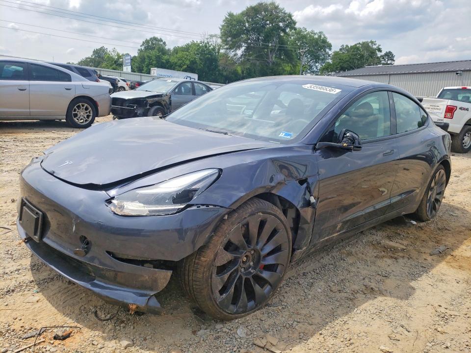 2023 Tesla Model 3 VIN 5YJ3E1EC6PF489328 COPART salvage auction — ROLLOVER, Va - Cert Of Title - Salvage, sold $4,300 on 2026-07-17 (photo 1)