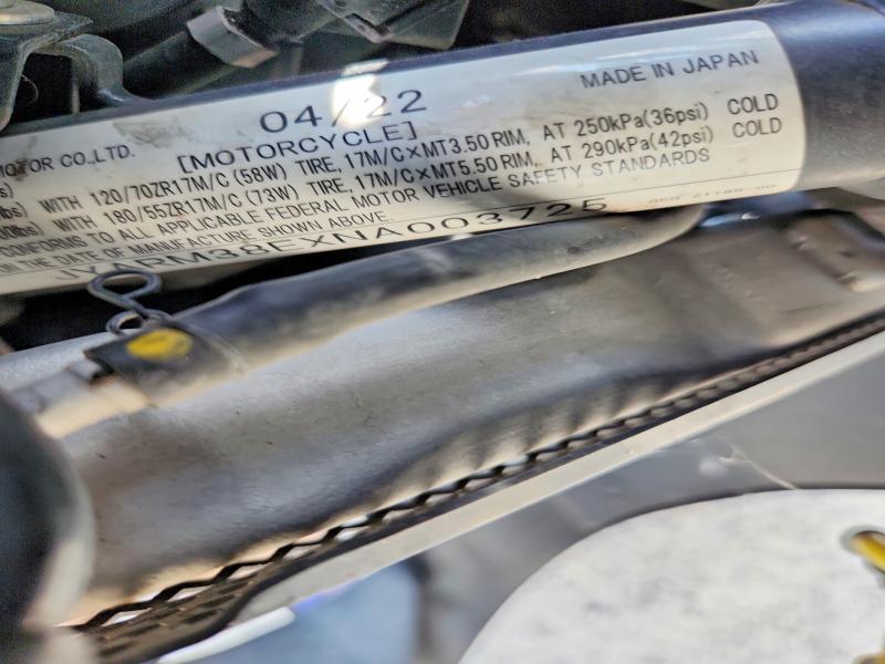 2022 Yamaha Yzfr7 VIN JYARM38EXNA003725 COPART salvage auction — ALL OVER, TX - SALVAGE VEHICLE TITLE (P), sold $1,050 on 2026-07-30 (photo 9)