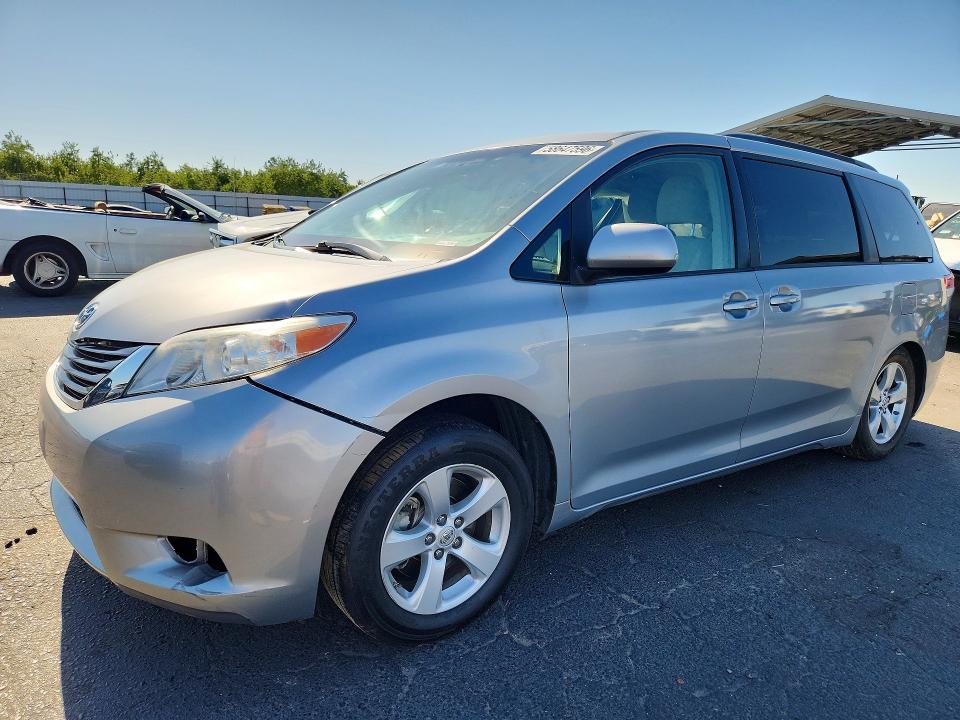2014 Toyota Sienna VIN 5TDKK3DC3ES495971 COPART salvage auction — REAR END, Ca - Salvage Certificate, sold $2,100 on 2026-07-13 (photo 1)