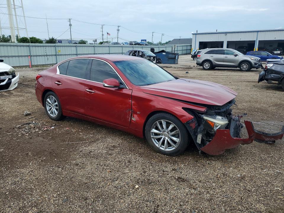2014 Infiniti Q50 VIN JN1BV7AR9EM702661 COPART salvage auction — FRONT END, Il - Salvage Certificate, sold $575 on 2026-07-17 (photo 4)