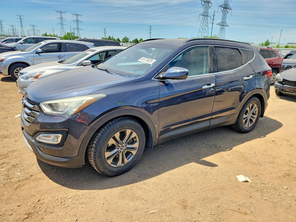 2013 Hyundai Santa fe VIN 5XYZU3LB6DG065736 COPART salvage auction — SIDE, Il - Salvage Certificate, sold $1,950 on 2026-07-07 (photo 1)