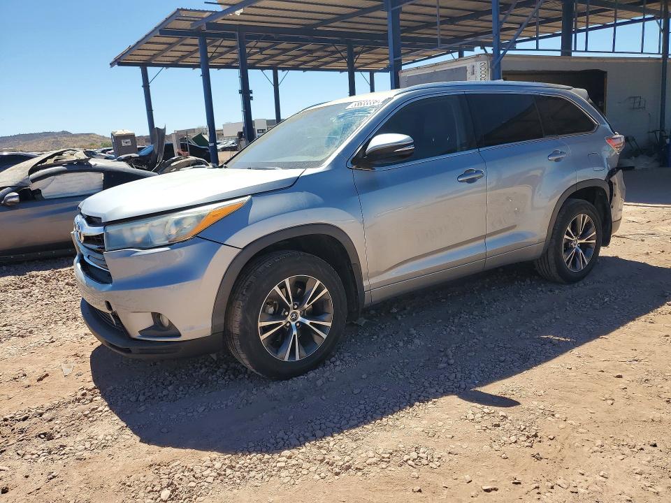 2016 Toyota Highlander VIN 5TDJKRFH6GS259485 COPART salvage auction — REAR END, Az - Cert Of Title - Salvage, sold $300 on 2026-07-28 (photo 1)