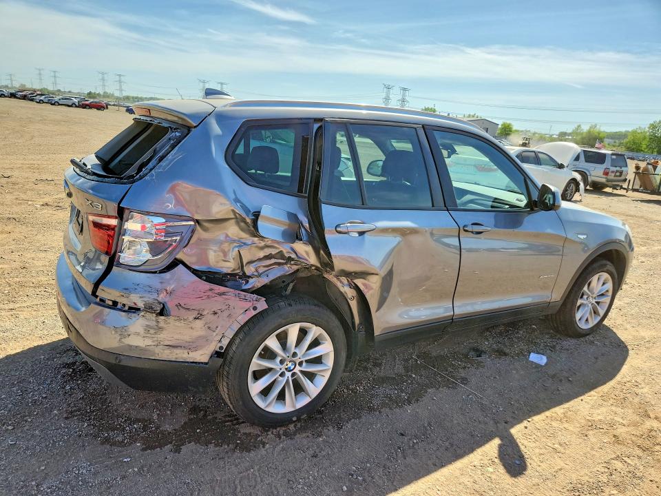 2017 BMW X3 VIN 5UXWX9C36H0W75393 COPART salvage auction — REAR END, Il - Salvage Certificate, sold $2,800 on 2026-07-28 (photo 3)