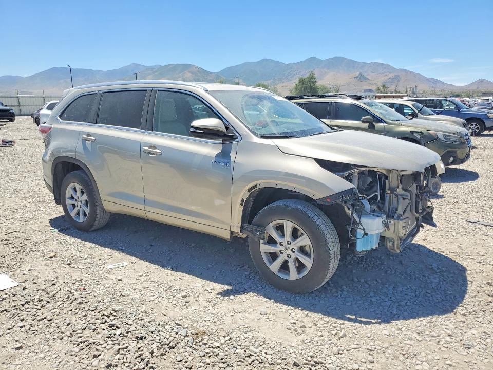 2015 Toyota Highlander hybrid VIN 5TDDCRFHXFS012284 COPART salvage auction — FRONT END, OR - SALVAGE TITLE CERTIFICATE, sold $7,400 on 2026-07-14 (photo 4)