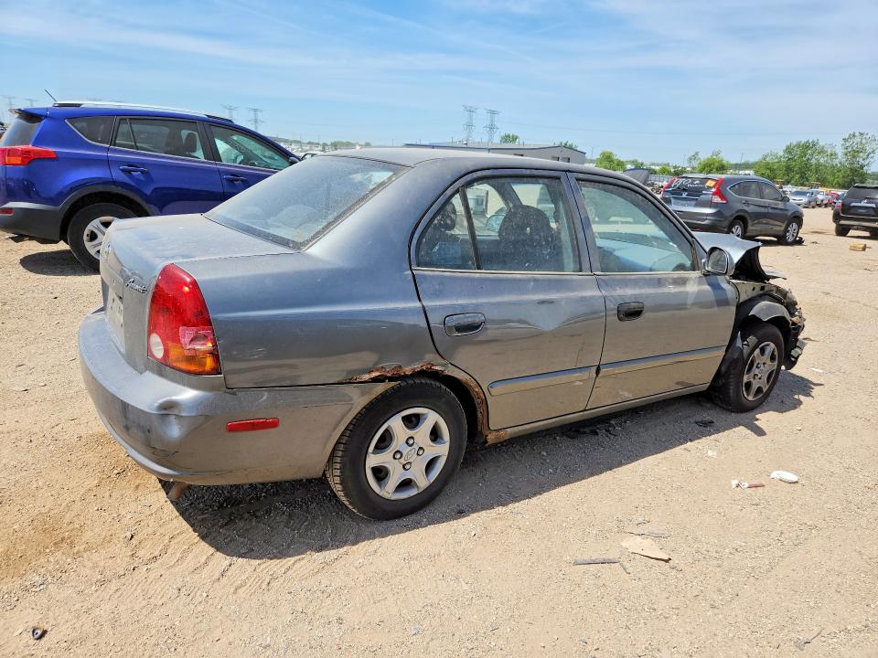 2004 Hyundai Accent VIN KMHCG45C04U572411 COPART salvage auction — FRONT END, Il - Salvage Certificate, sold $275 on 2026-07-14 (photo 3)