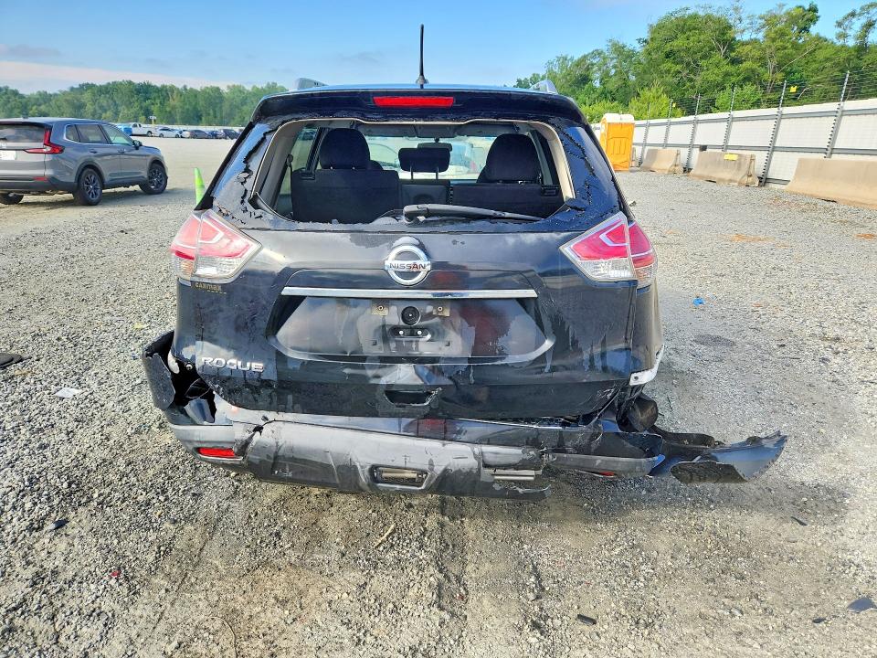 2016 Nissan Rogue VIN KNMAT2MTXGP609982 COPART salvage auction — REAR END, Nc - Salvage Certificate Of Title, sold $700 on 2026-07-13 (photo 6)