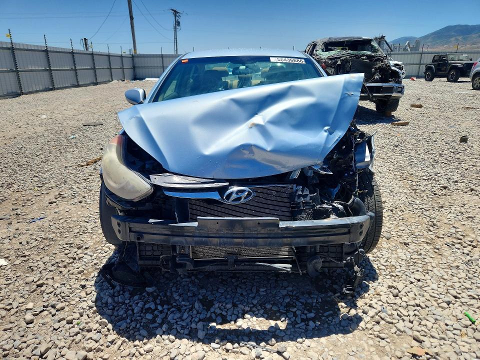 2013 Hyundai Elantra VIN KMHDH4AE9DU848092 COPART salvage auction — FRONT END, Ut - Salvage Certificate, sold $350 on 2026-07-24 (photo 5)