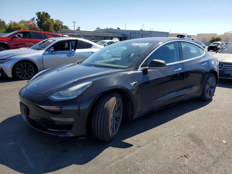 2018 Tesla Model 3 VIN 5YJ3E1EA4JF165705 COPART salvage auction — FRONT END, Ca - Salvage Certificate, sold $2,900 on 2026-07-27 (photo 1)