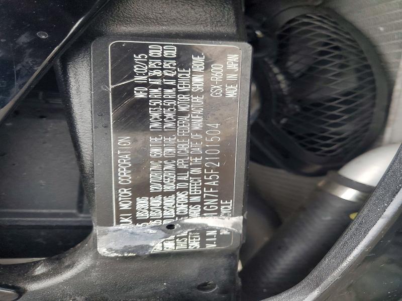 2015 Suzuki VIN JS1GN7FA5F2101504 COPART salvage auction — FRONT END, Fl - Cert Of Title Slvg Rebuildable, sold $3,300 on 2026-07-02 (photo 9)