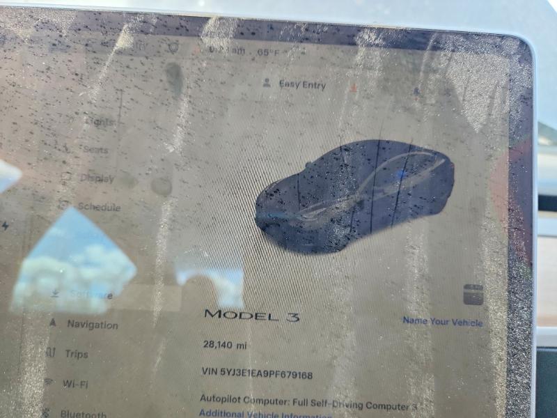 2023 Tesla VIN 5YJ3E1EA9PF679168 COPART salvage auction — FRONT END, Ny - Mv-907A Salvage Certificate, sold $6,200 on 2026-07-22 (photo 9)